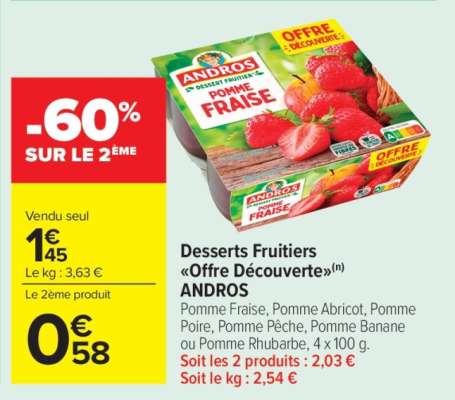 Desserts fruitiers "Offre Découverte" ANDROS