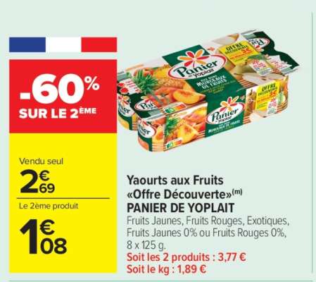 Yaourts aux fruits «Offre découverte» PANIER DE YOPLAIT