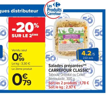 Salades préparées CARREFOUR CLASSIC'