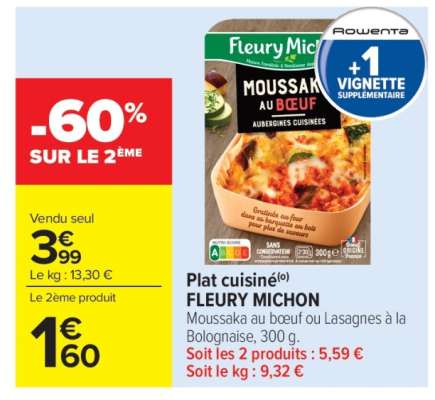 Plat Cuisiné Fleury Michon