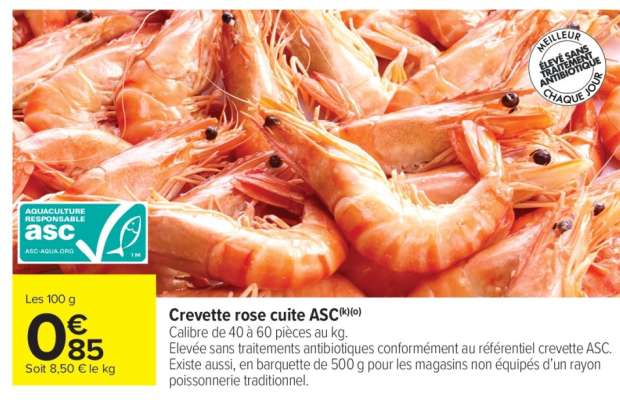 Crevette rose cuite ASC