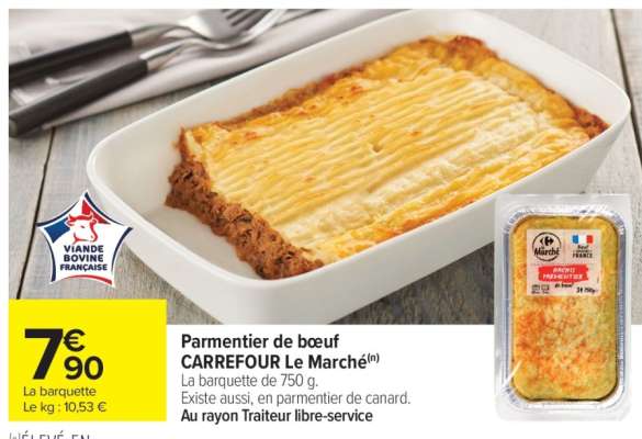 Parmentier de bœuf CARREFOUR Le Marché