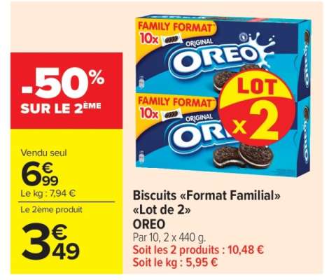 Biscuits «Format Familial» «Lot de 2» OREO