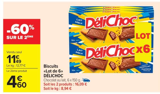 Biscuits «Lot de 6» DÉLICHOC