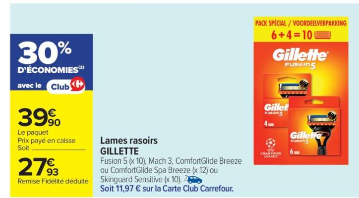 Lames rasoirs GILLETTE