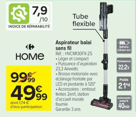 Aspirateur balai sans fil