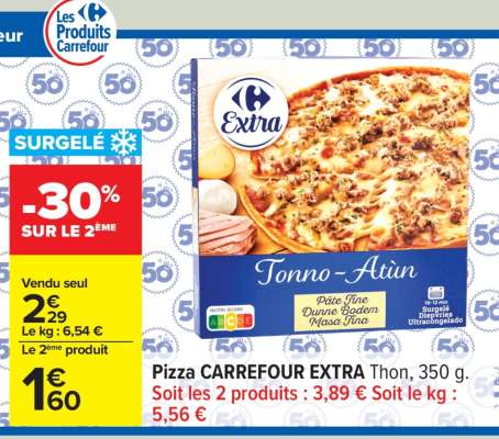 Pizza CARREFOUR EXTRA Thon, 350 g