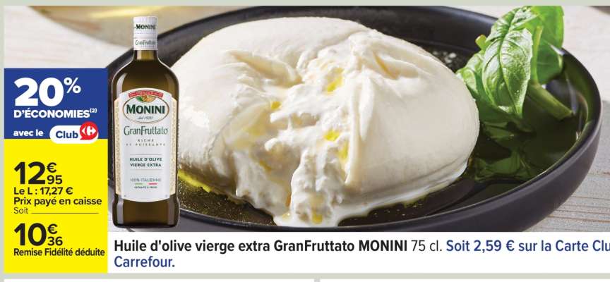 Huile d'olive vierge extra GranFruttato MONINI 75 cl