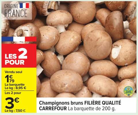 Champignons bruns FILIÈRE QUALITÉ CARREFOUR
