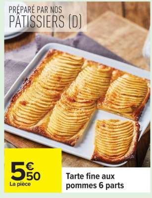 Tarte fine aux pommes 6 parts