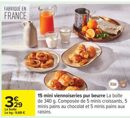 15 mini viennoiseries pur beurre
