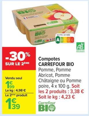 Compotes CARREFOUR BIO