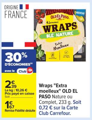 WRAPS EXTRA MOELLEUX “OLD EL PASO”