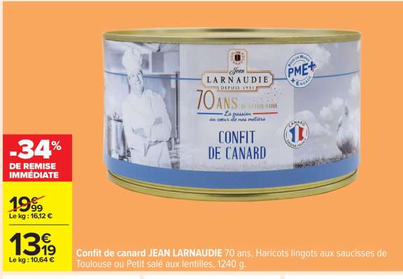 Confit de canard JEAN LARNAUDIE