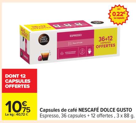CAPSULES DE CAFÉ "NESCAFÉ DOLCE GUSTO"