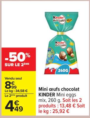 Mini œufs chocolat KINDER