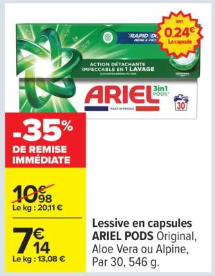 Lessive en capsules ARIEL PODS+