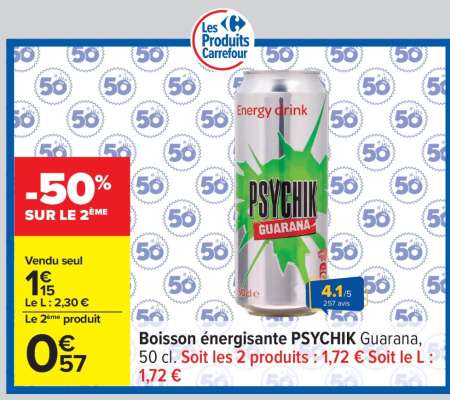 Boisson énergisante PSYCHIK Guarana