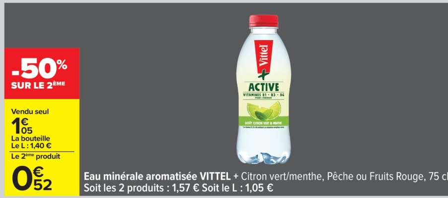 Eau minérale aromatisée VITTEL