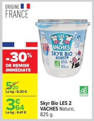 Skyr Bio LES 2 VACHES Nature