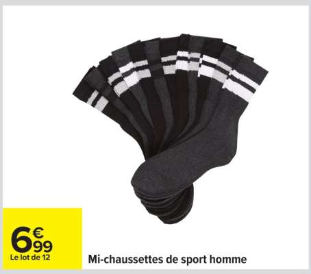Mi-chaussettes de sport homme