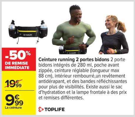 Ceinture running 2 portes bidons