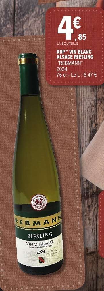 AOP* Vin Blanc Alsace Riesling 'Rebmann'