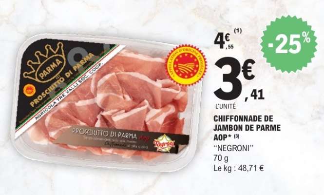 CHIFFONNADE DE JAMBON DE PARME AOP