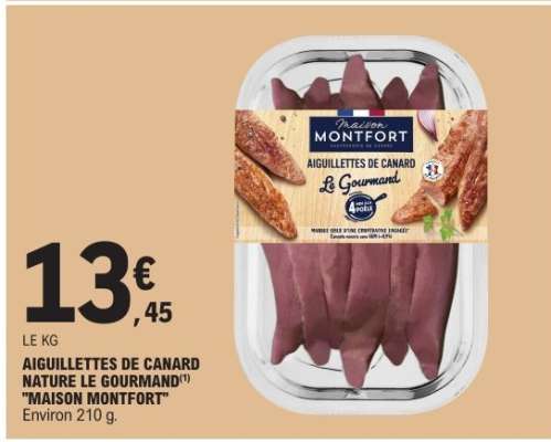 AIGUILLETTES DE CANARD NATURE LE GOURMAND "MAISON MONTFORT"
