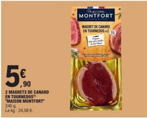 2 Magrets De Canard En Tournedos Maison Montfort