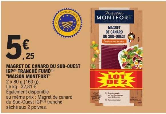 MAGRET DE CANARD DU SUD-OUEST IGP TRANCHÉ FUMÉ "MAISON MONTFORT"