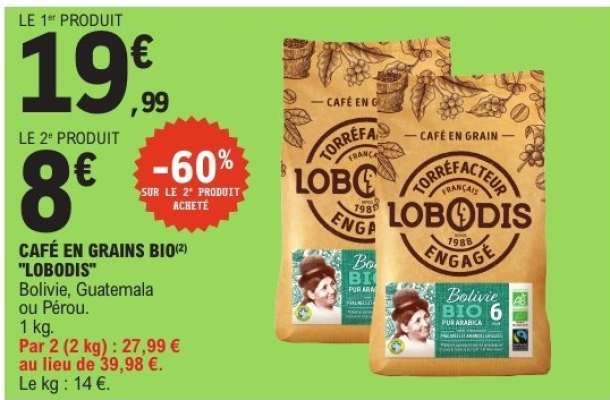 CAFÉ EN GRAINS BIO "LOBODIS"