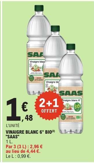 VINAIGRE BLANC 6° BIO "SAAS"
