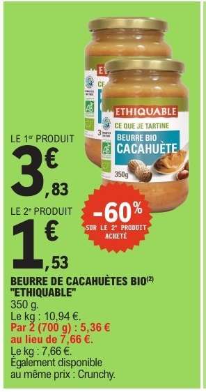 BEURRE DE CACAHUÈTES BIO "ETHIQUABLE"