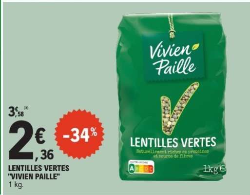 LENTILLES VERTES "VIVIEN PAILLE"