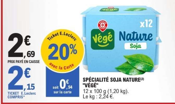 SPÉCIALITÉ SOJA NATURE "VÉGÉ"