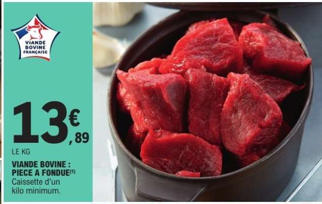 Viande bovine : pièce à fondue