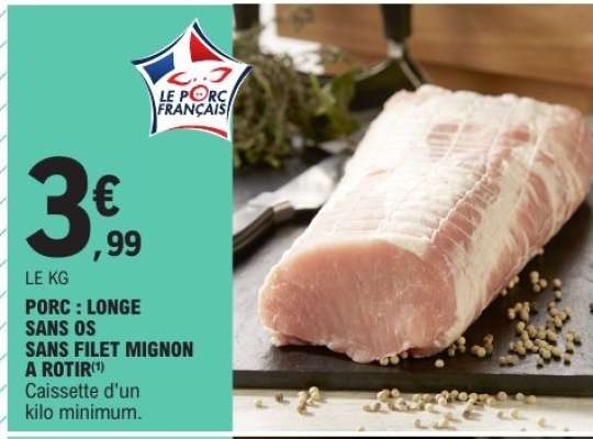PORC : LONGE SANS OS SANS FILET MIGNON À RÔTIR