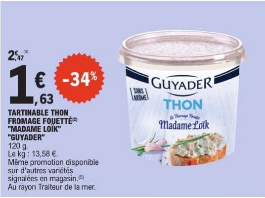 TARTINABLE THON FROMAGE FOUETTÉ "MADAME LOÏK" "GUYADER"