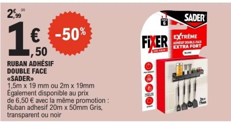 RUBAN ADHÉSIF DOUBLE FACE «SADER»