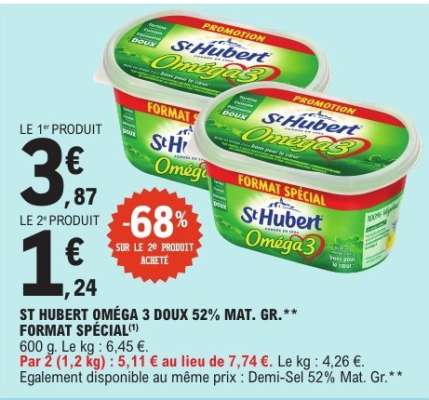 St Hubert Oméga 3 Doux 52% Mat. Gr. Format Spécial