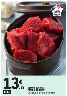 Viande bovine : pièce à fondue