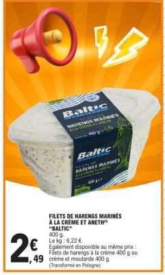 FILETS DE HARENGS MARINÉS À LA CRÈME ET ANETH "BALTIC"