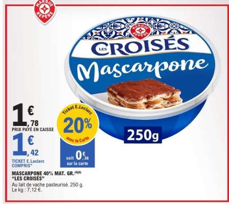Mascarpone 40% Mat. Gr. "Les Croisés"
