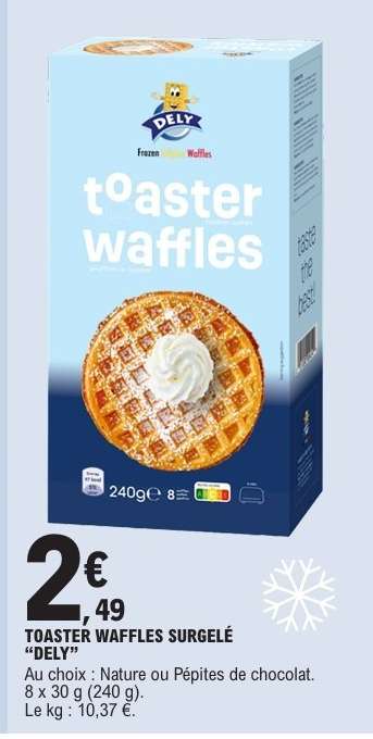 TOASTER WAFFLES SURGELÉ "DELY"