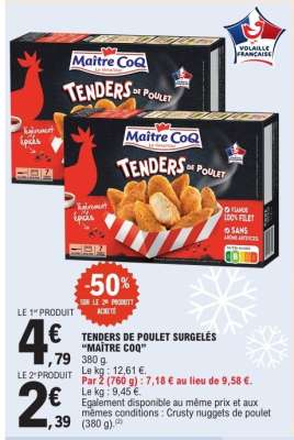 TENDERS DE POULET SURGELÉS “MAÎTRE COQ”