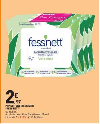 PAPIER TOILETTE HUMIDE “FESS’NETT”
