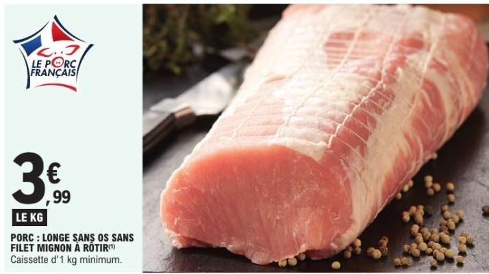 PORC : LONGE SANS OS SANS FILET MIGNON À RÔTIR