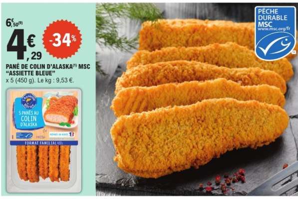 PANÉ DE COLIN D'ALASKA MSC "ASSIETTE BLEUE"