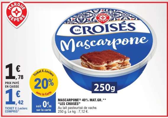 MASCARPONE® 40% MAT.GR.** “LES CROISÉS”